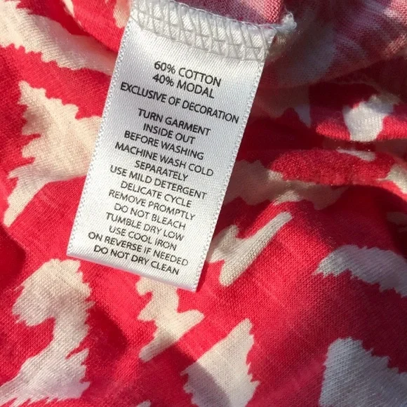 BEACH LUNCH LOUNGE Red and White Geometric Design Babydoll Top Size XS - Picture 7 of 10